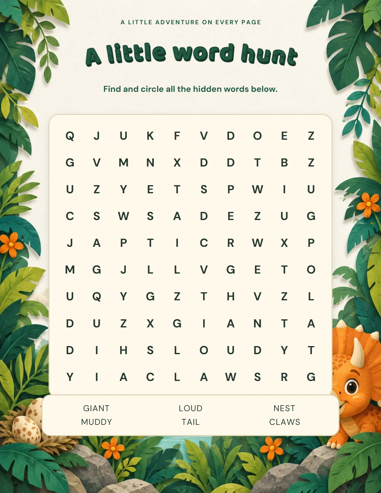 Discover dinosaur words