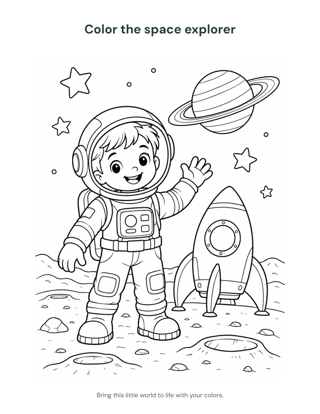 Printable preview: Color the space explorer