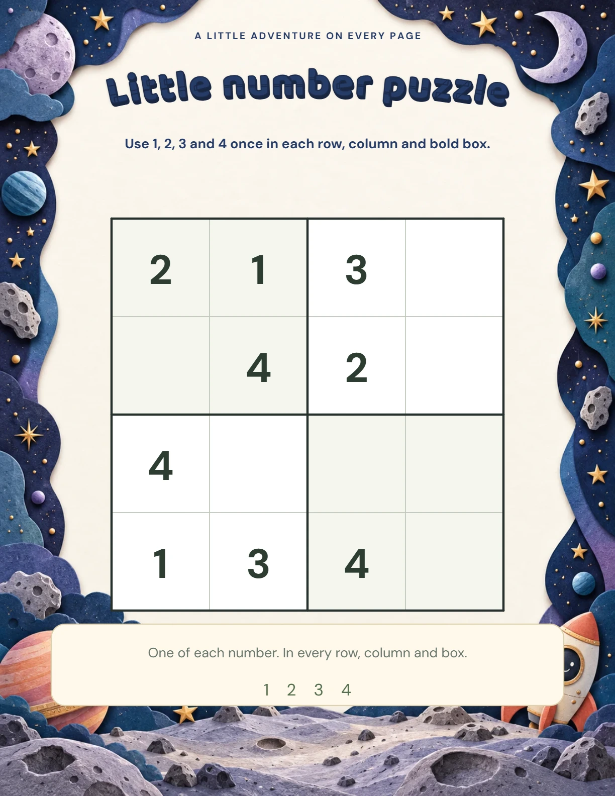 A little space number puzzle