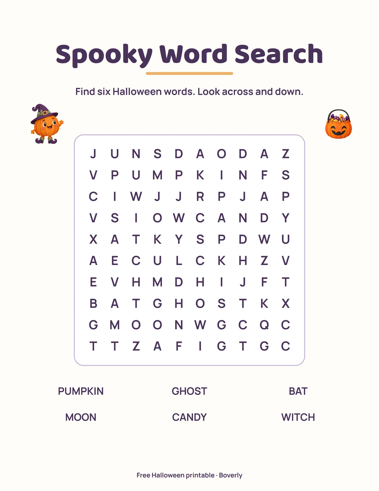 Spooky Word Search